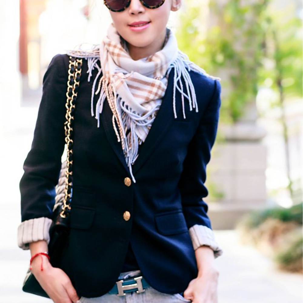 J. Crew Navy Blazer with Gold Buttons